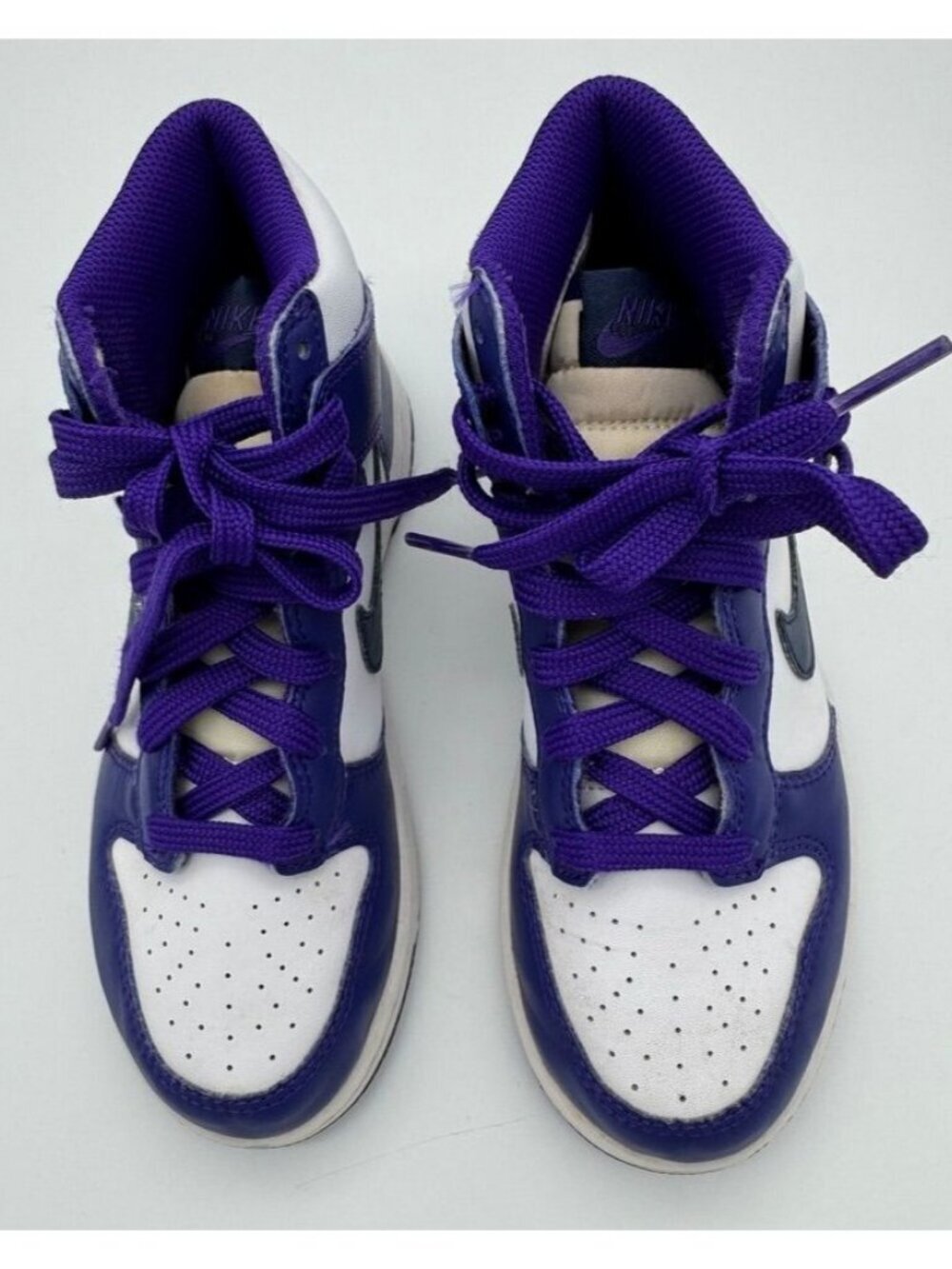Nike Dunk High Sneakers DH9753-100 Electro Purple/Navy/White Shoes Youth Size 1Y - Picture 3 of 10
